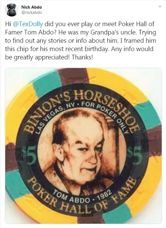 Binion’s Horseshoe Texas Dolly Poker Chip